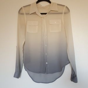 White and Blue Dip Died Blouse